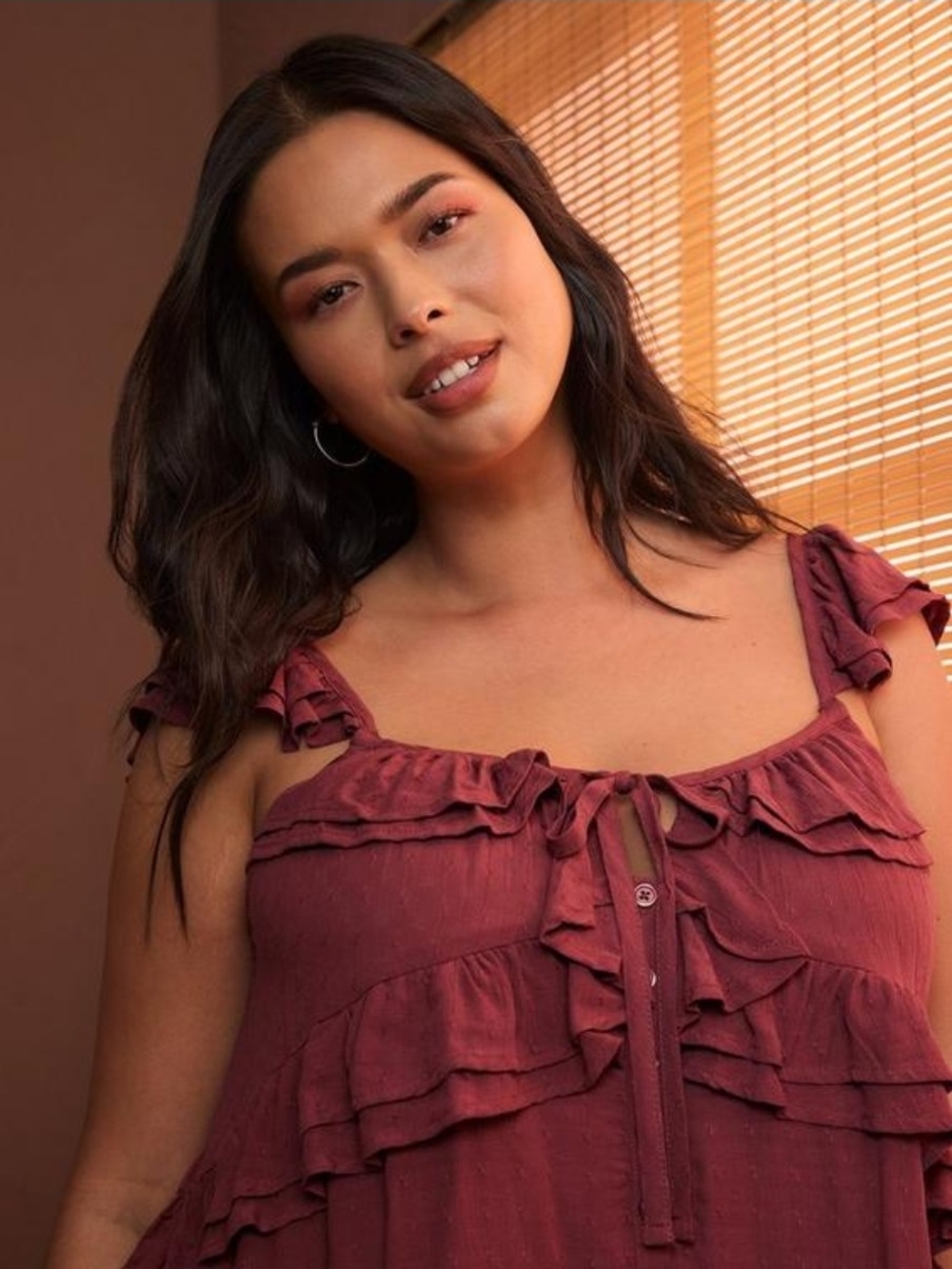 Festi Sleeveless Tie-Neck Top in Applebutter - Picture 5 of 11